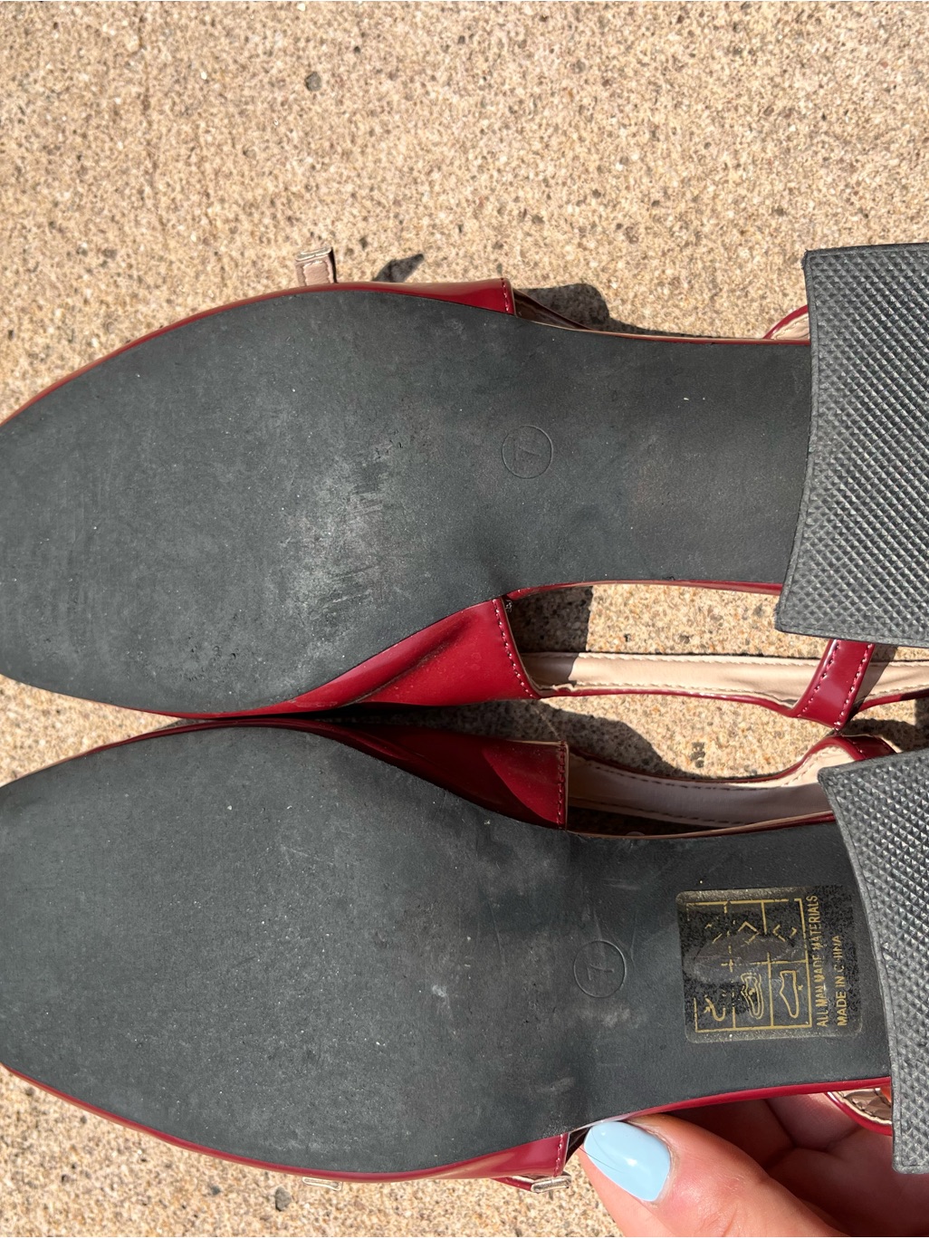 Women's Burgundy Slingback Mary Jane Low Heel Mules — image 6 of 6